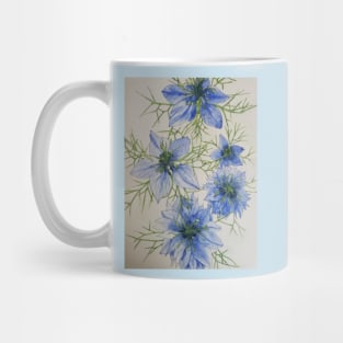 Blue cornflowers watercolor painting Mug